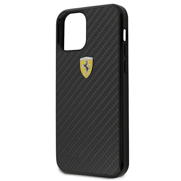 Ferrari FERCAHCP12SBK iPhone 12 mini 5.4" sort/sort hardcase On Track Real Carbon