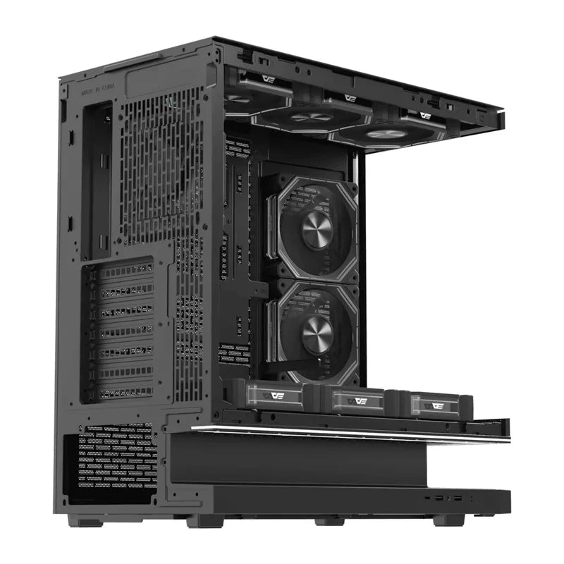 Computerkasse DarkFlash F1 + 6 Ventilatorer (sort)