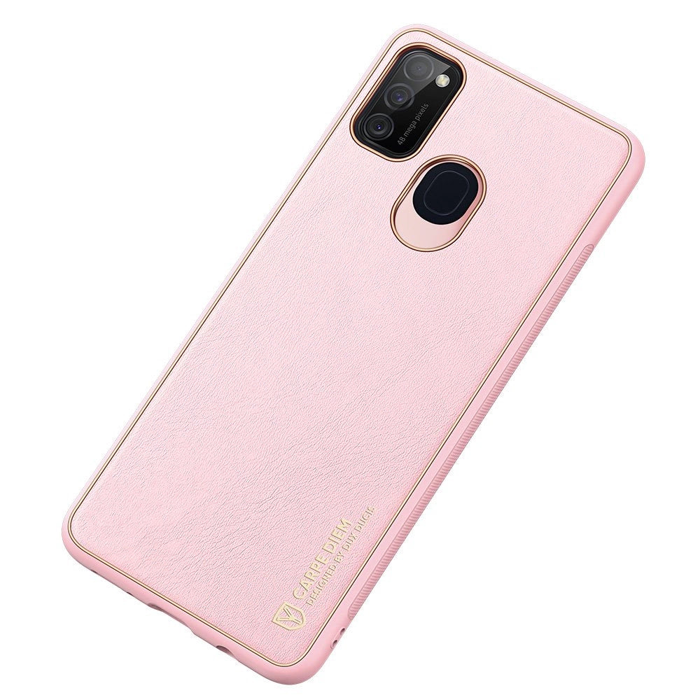 Dux Ducis Yolo elegant kuffert lavet af blødt TPU og PU læder til Samsung Galaxy M30s pink
