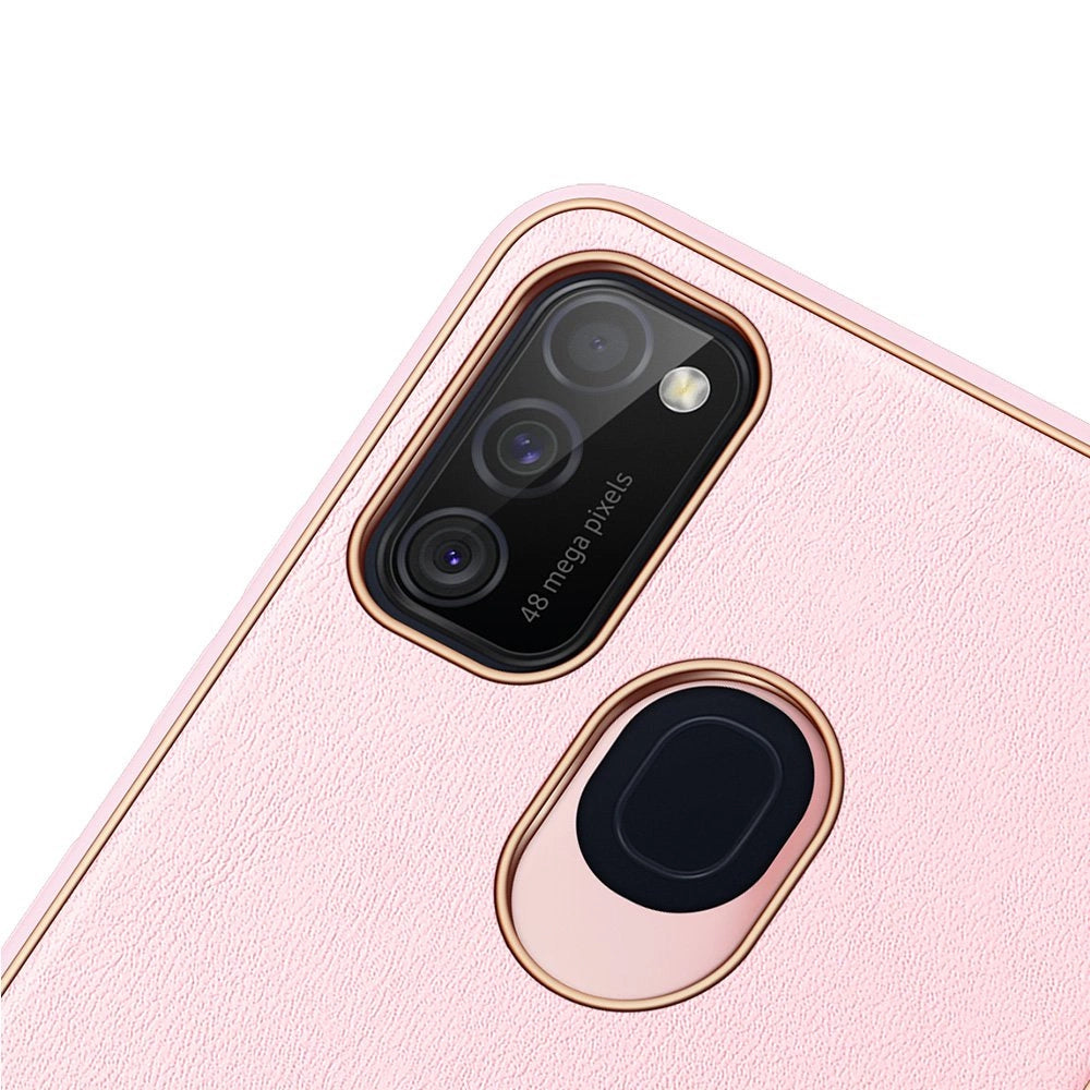 Dux Ducis Yolo elegant kuffert lavet af blødt TPU og PU læder til Samsung Galaxy M30s pink