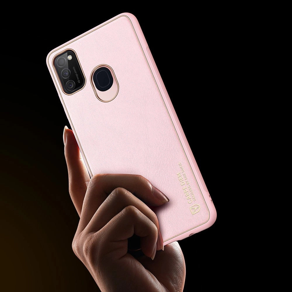 Dux Ducis Yolo elegant kuffert lavet af blødt TPU og PU læder til Samsung Galaxy M30s pink