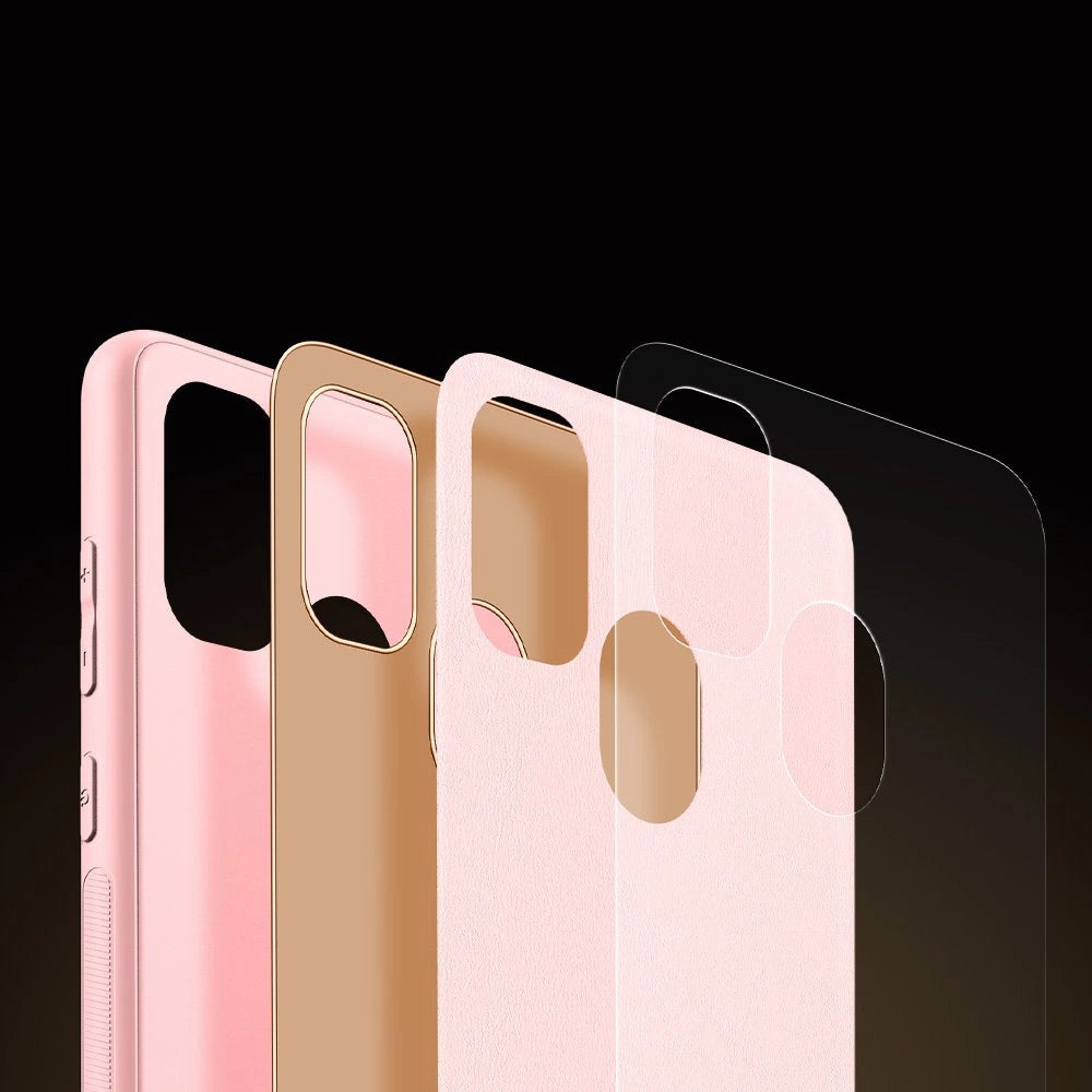 Dux Ducis Yolo elegant kuffert lavet af blødt TPU og PU læder til Samsung Galaxy M30s pink