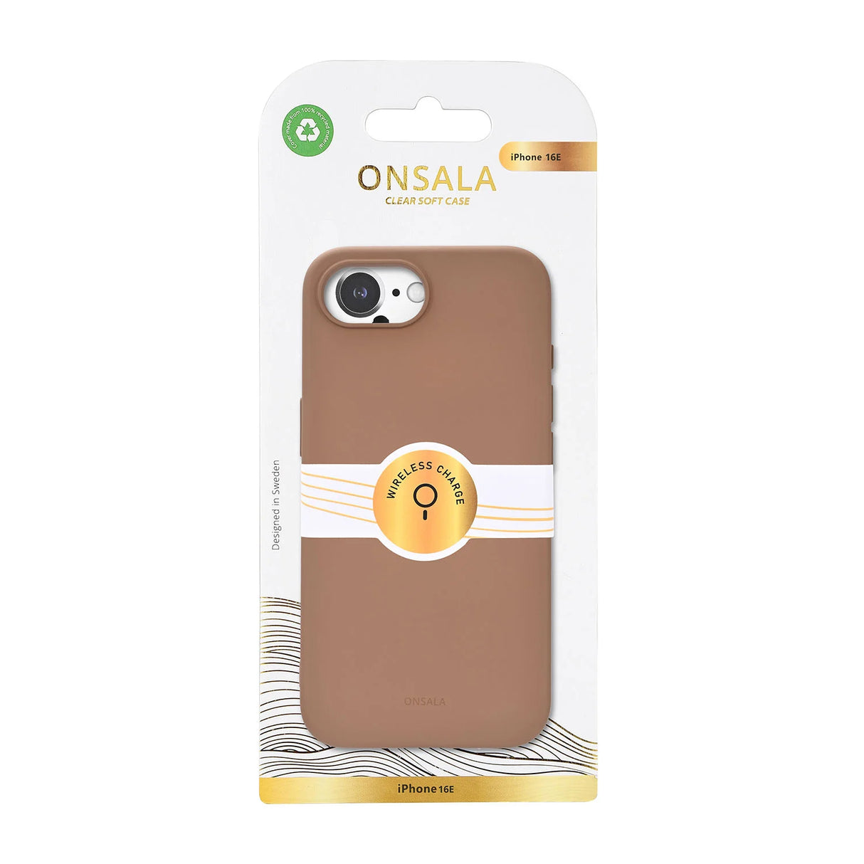 Mobilcover iPhone 16e Silikoneffekt Genanvendt Chocolate