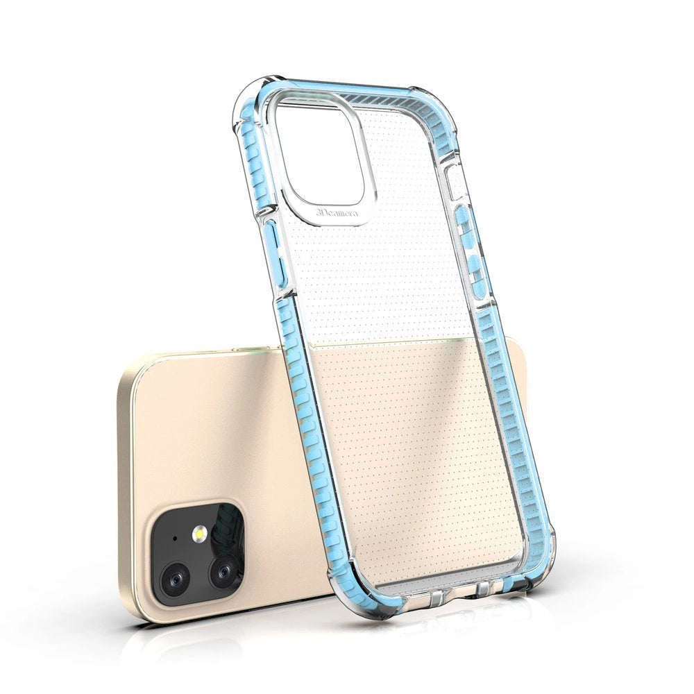 Spring Armor klar TPU gel robust beskyttelsesdække med farverig ramme til iPhone 12 mini grøn
