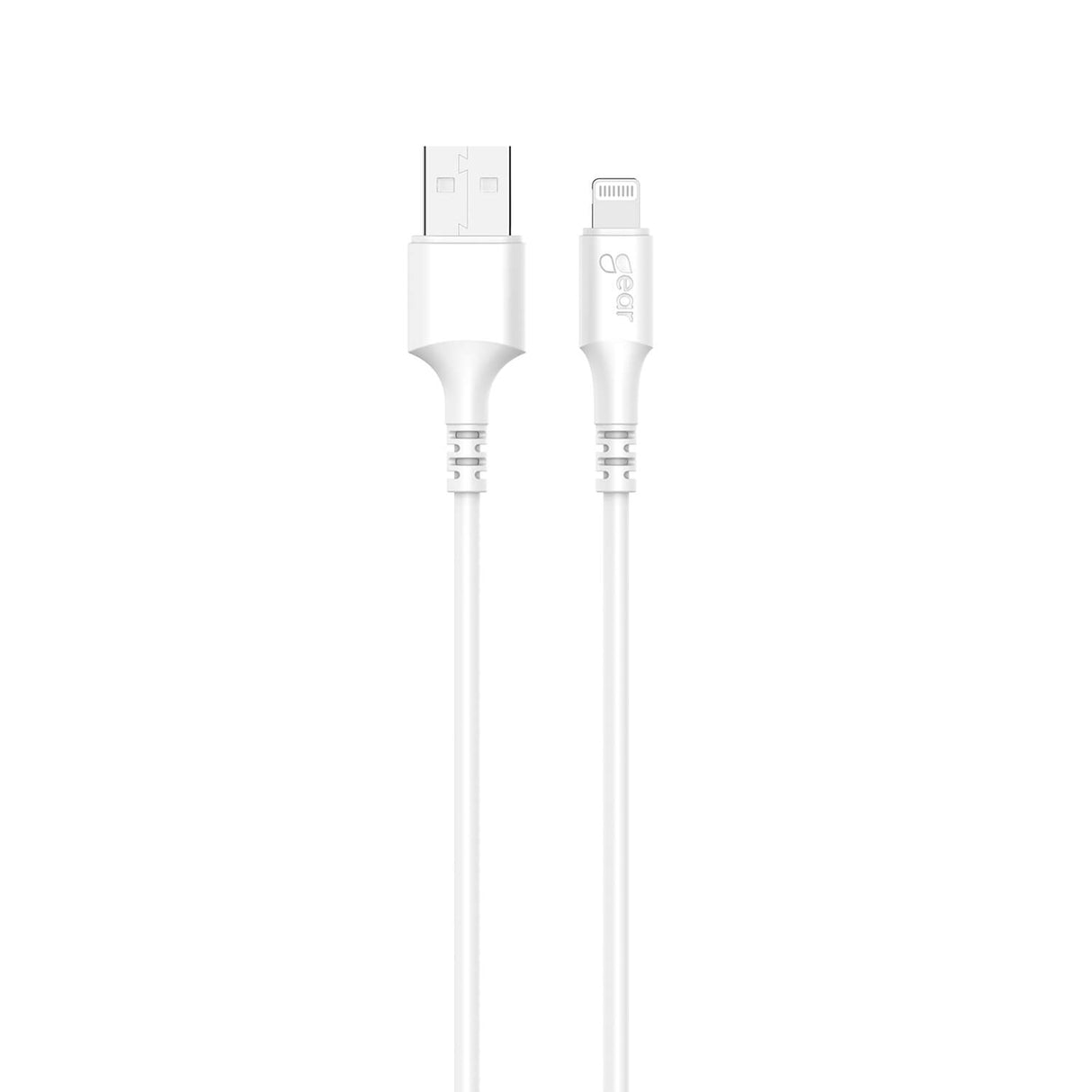 Gear Synkkabel Lightning To Usb A 2,0m Mfi Rundt Kabel Hvid