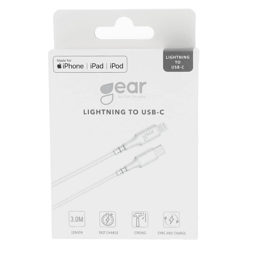 Gear Ladekabel Usb C Til Lightning 3m Hvid Mfi C94