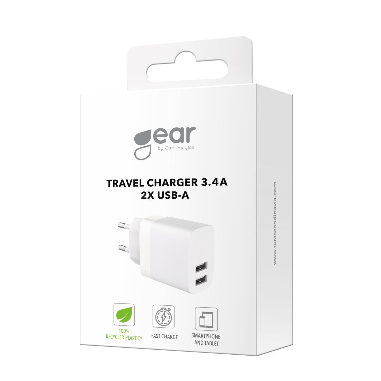 Gear Charger 220 V 2x Usb A 3,4 A White
