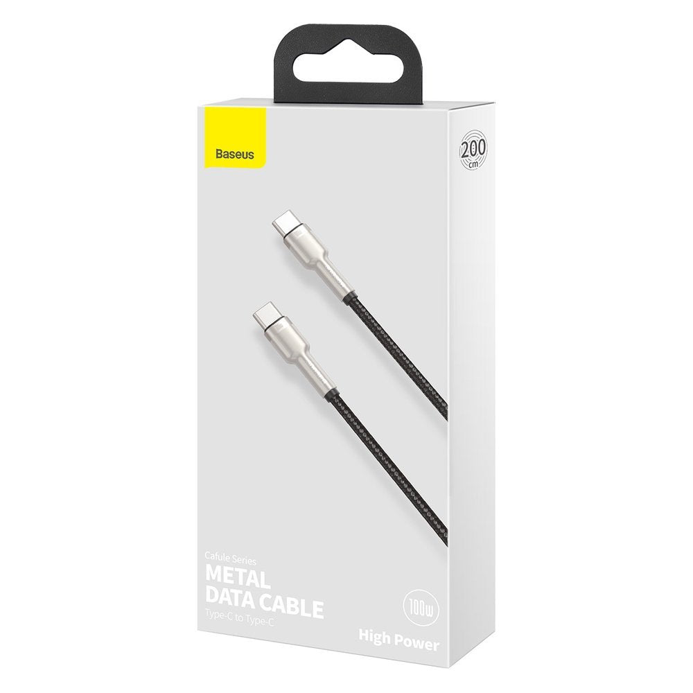 Baseus Cafule Series Metal Data USB-C / USB-C PD QC SCP 100W 5A 2 m kabel - sort