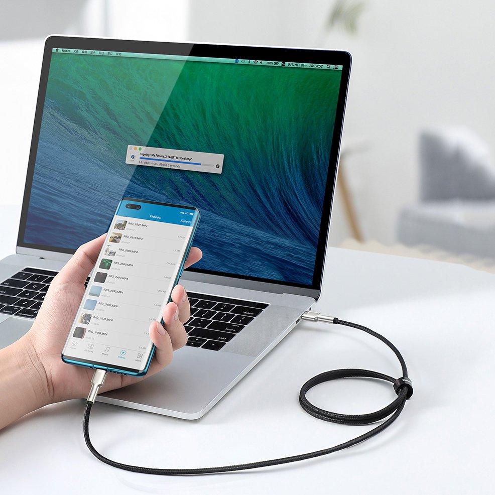 Baseus Cafule serie Metal Data USB-C / USB-C PD QC SCP 100W 5A 2 m kabel - sort