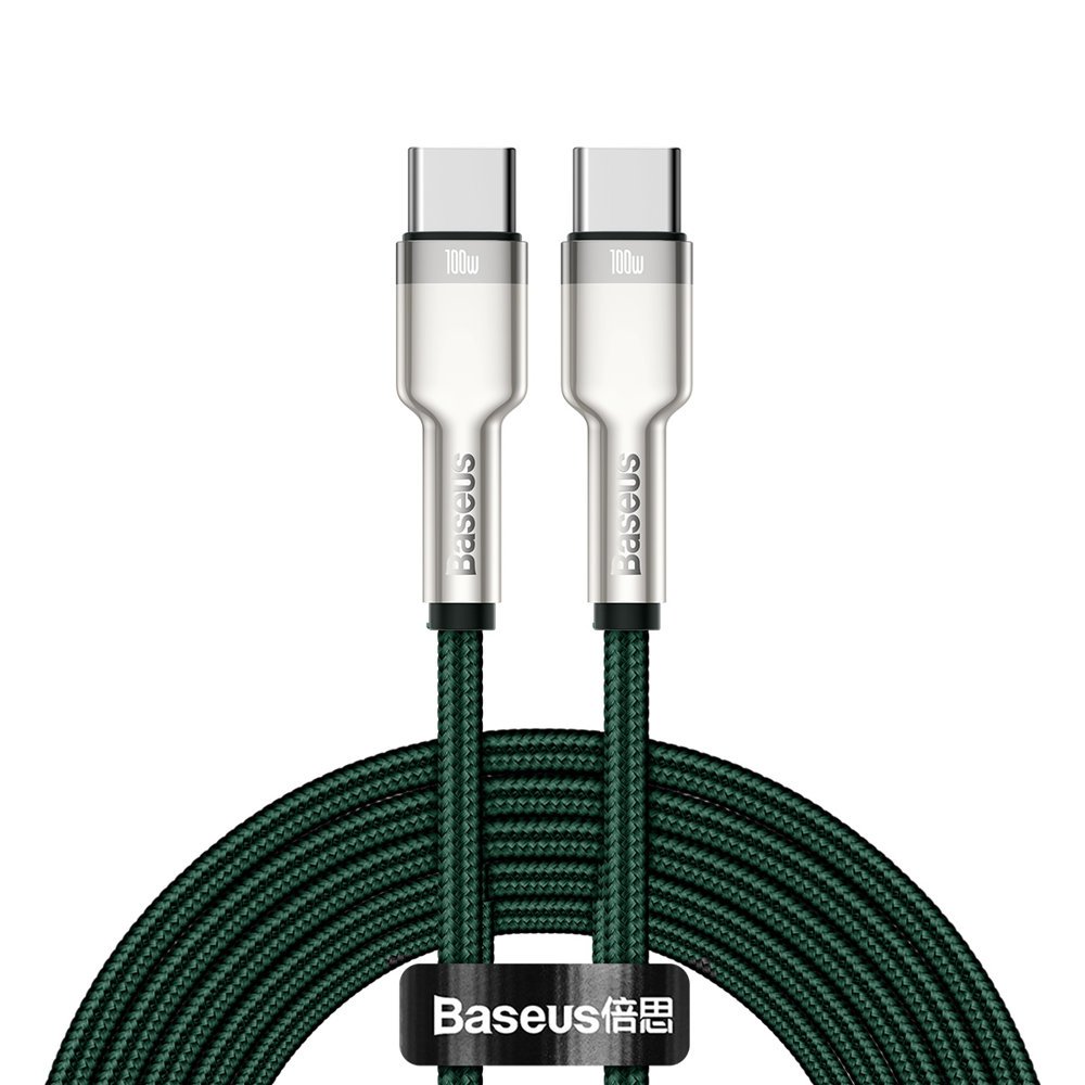 Baseus Cafule Series Metal Data USB-C / USB-C PD QC SCP 100W 5A 2 m kabel - grøn