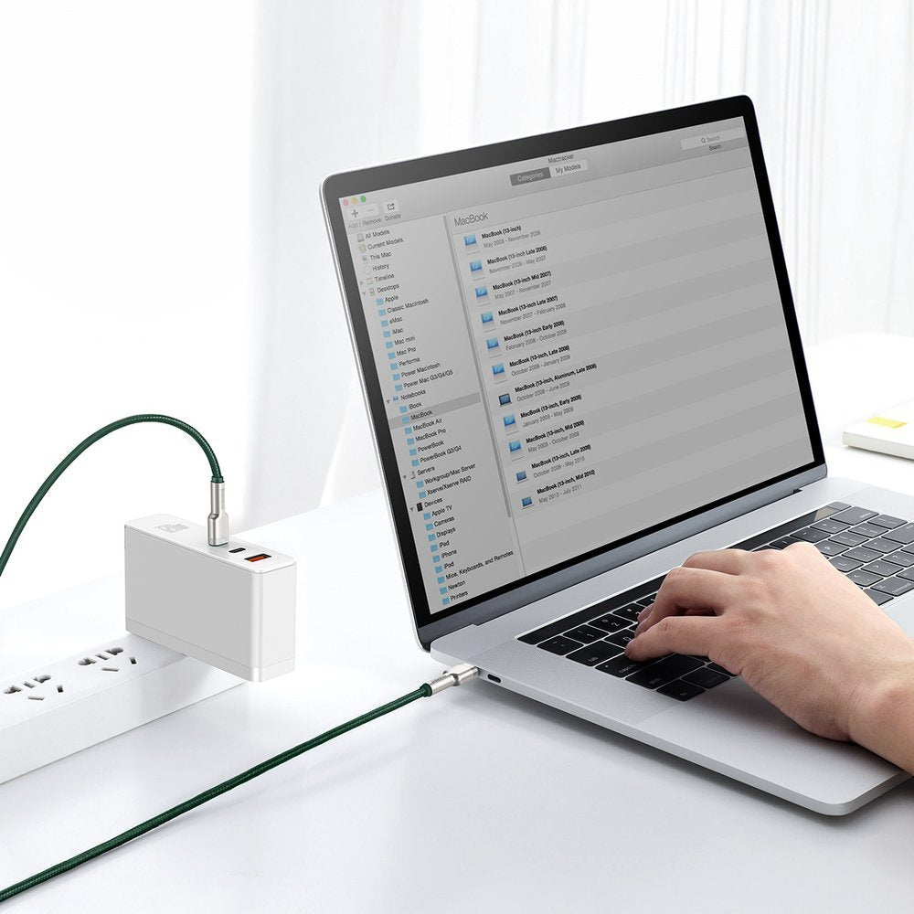 Baseus Cafule Series Metal Data USB-C / USB-C PD QC SCP 100W 5A 2 m kabel - grøn
