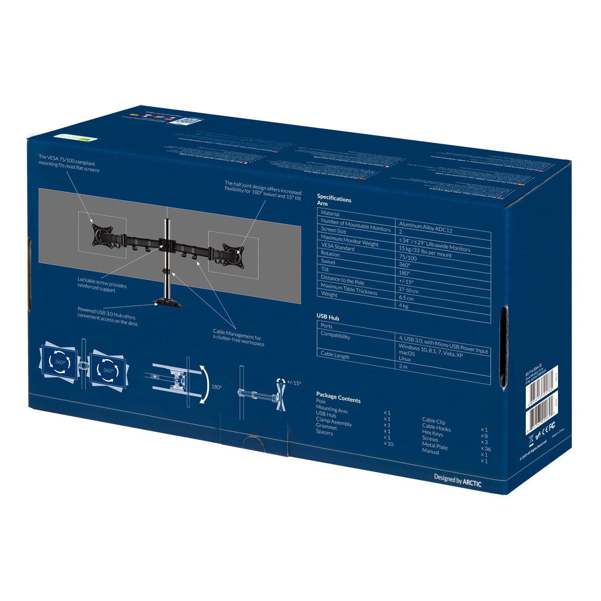 ARCTIC Z2 Pro (Gen 3) 86,4 cm (34") Skrivebord Sort