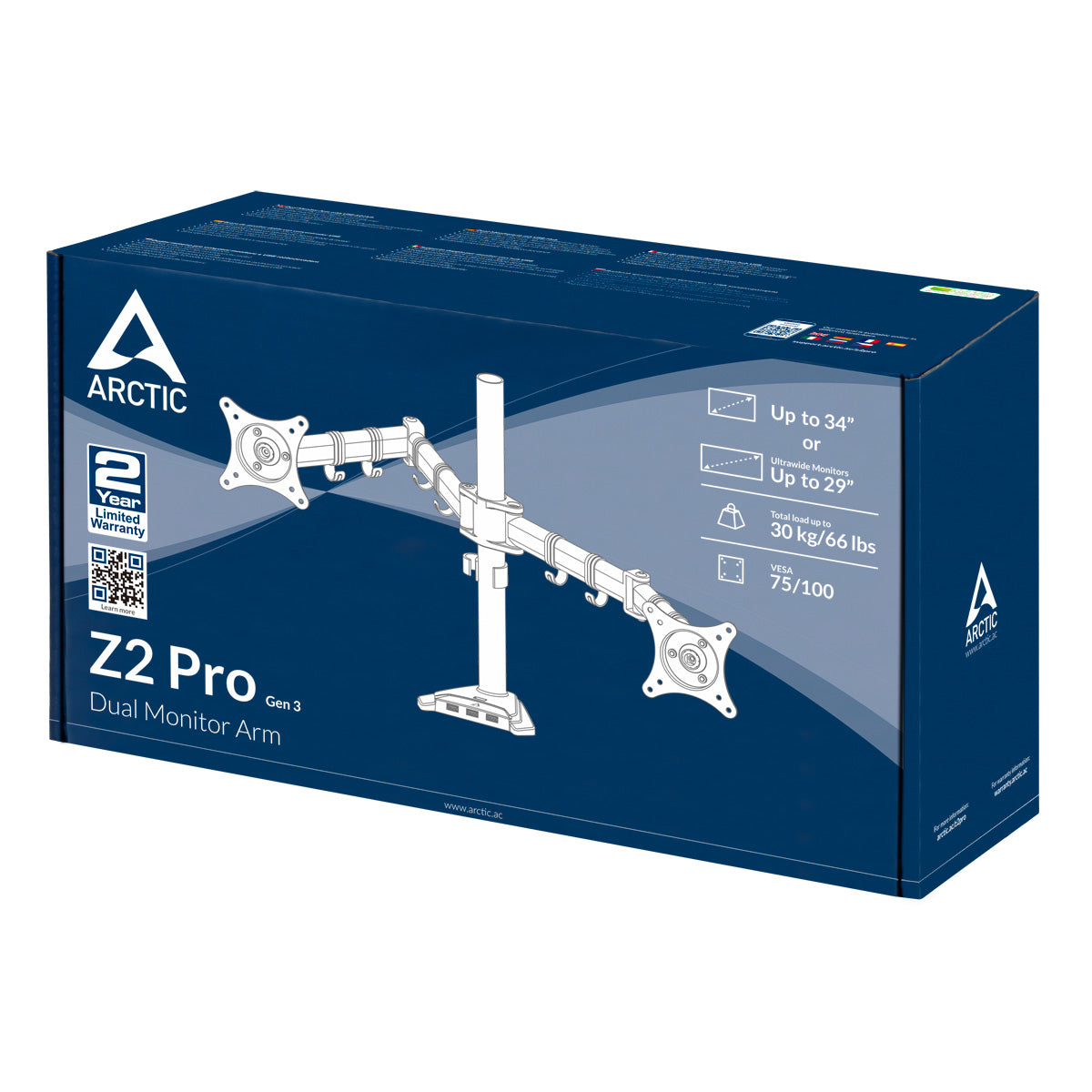 ARCTIC Z2 Pro (Gen 3) 86,4 cm (34") Skrivebord Sort