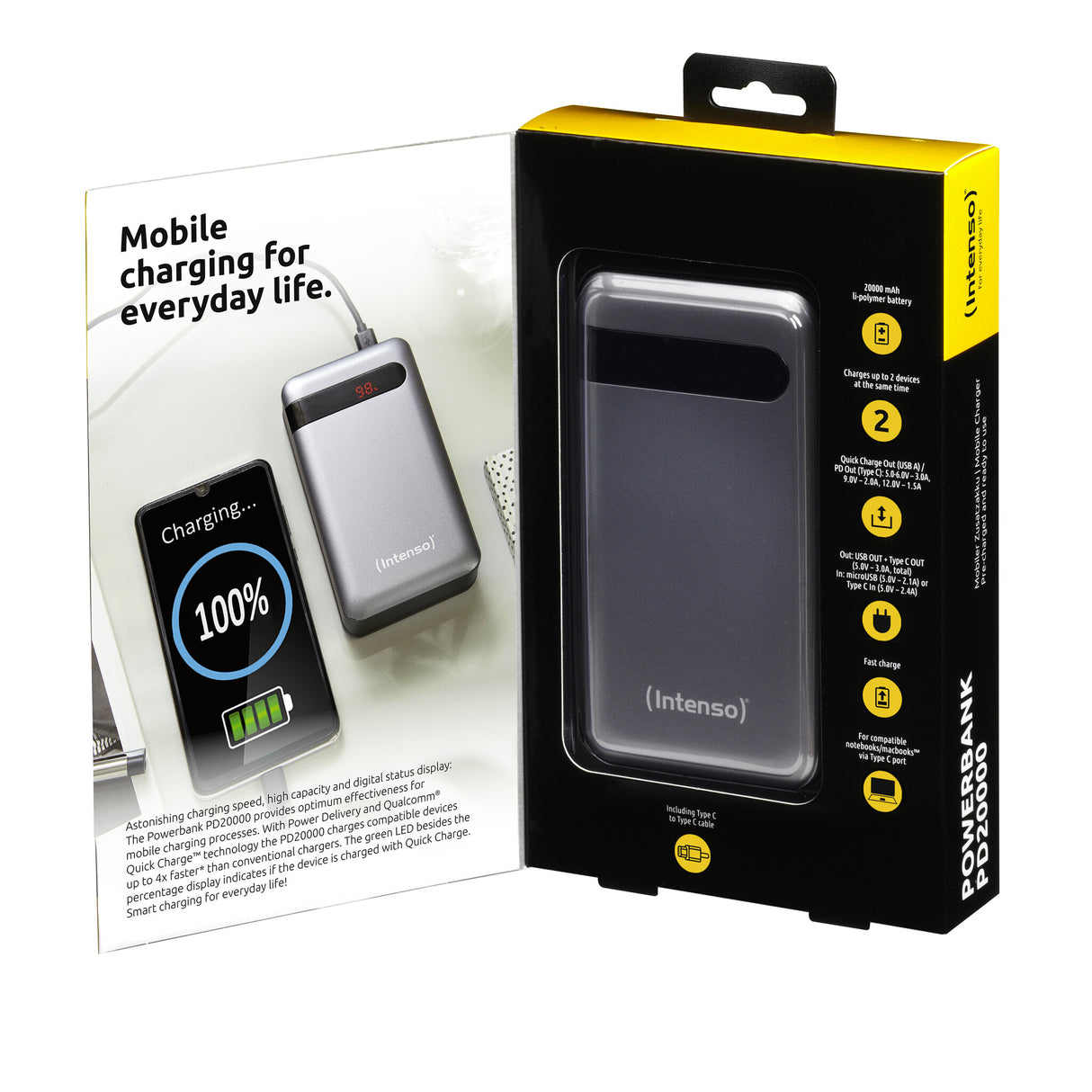 Intenso PD20000 Power Delivery Lithium polymer (LiPo) 20000 mAh Anthracit