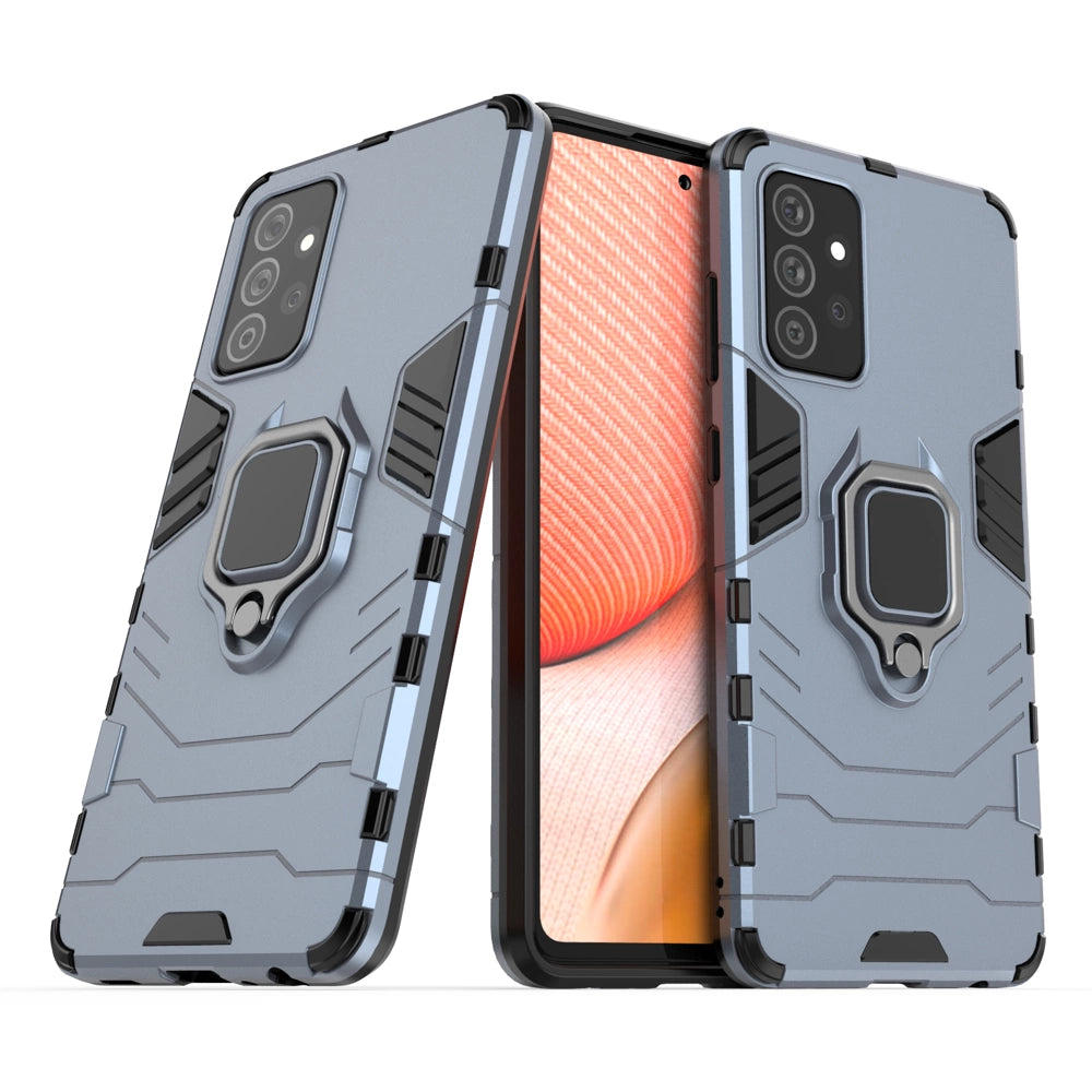 Ring Armor Case Kickstand Tough Rugged Cover til Samsung Galaxy A72 4G blå