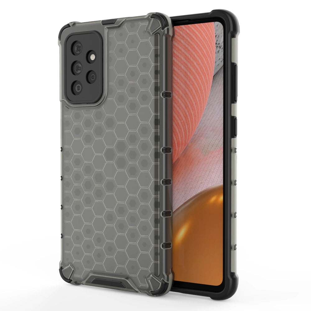 Honeycomb Case rustning med TPU Bumper til Samsung Galaxy A72 4G sort