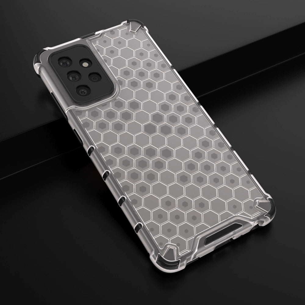 Honeycomb Case rustning med TPU Bumper til Samsung Galaxy A72 4G gennemsigtig