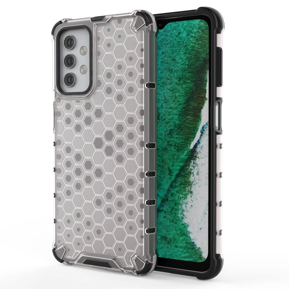 Honeycomb Case rustning med TPU Bumper til Samsung Galaxy A32 5G gennemsigtig