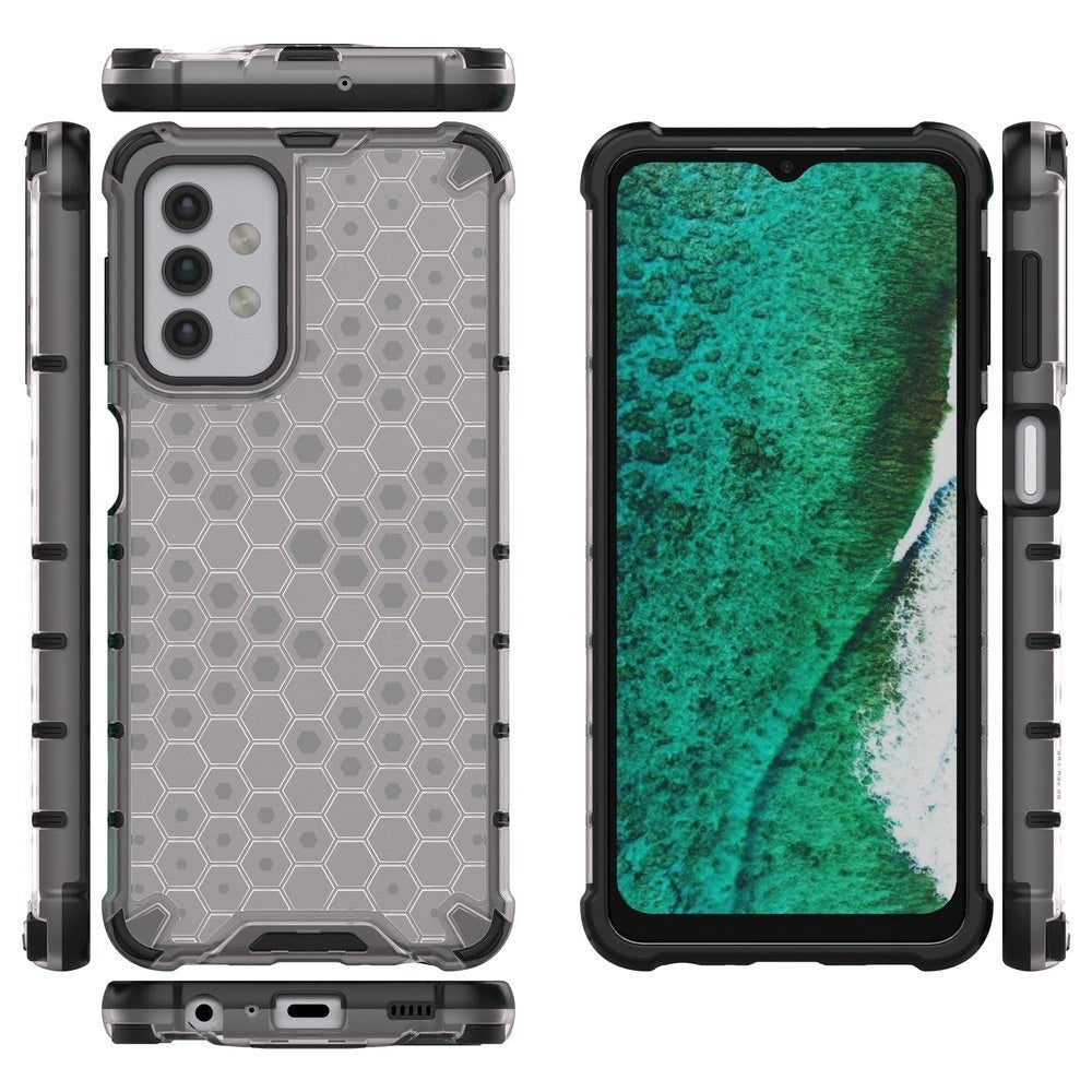 Honeycomb Case rustning med TPU Bumper til Samsung Galaxy A32 5G gennemsigtig