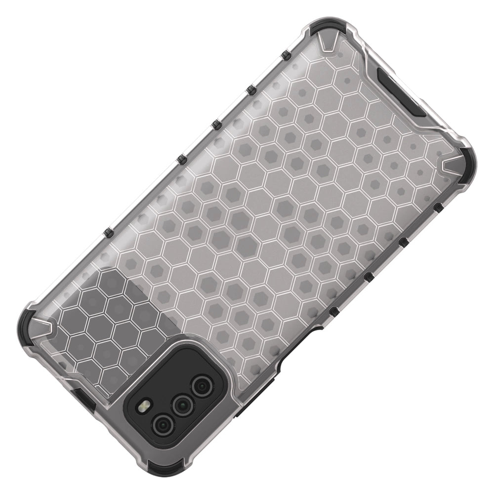 Honeycomb Case rustning med TPU Bumper til Xiaomi Poco M3 gennemsigtig