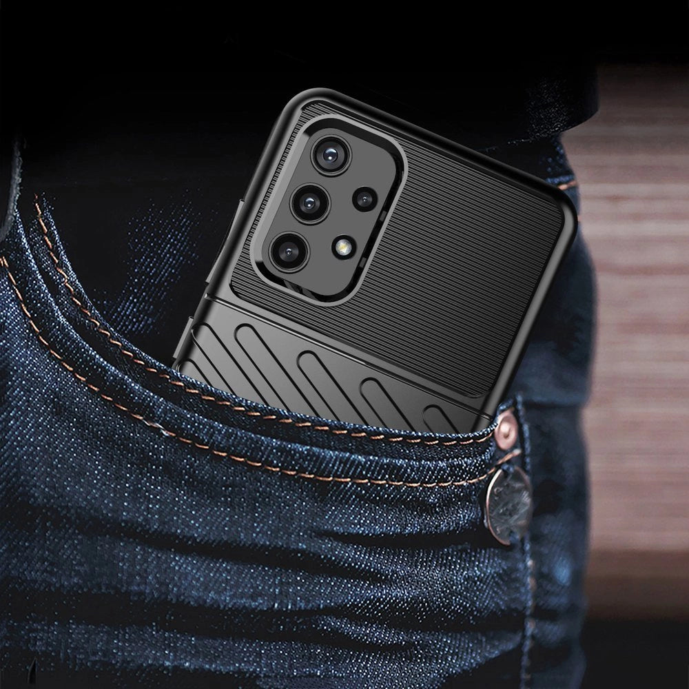 Thunder Case Flexible Tough Rugged Cover TPU Case til Samsung Galaxy A72 4G grøn