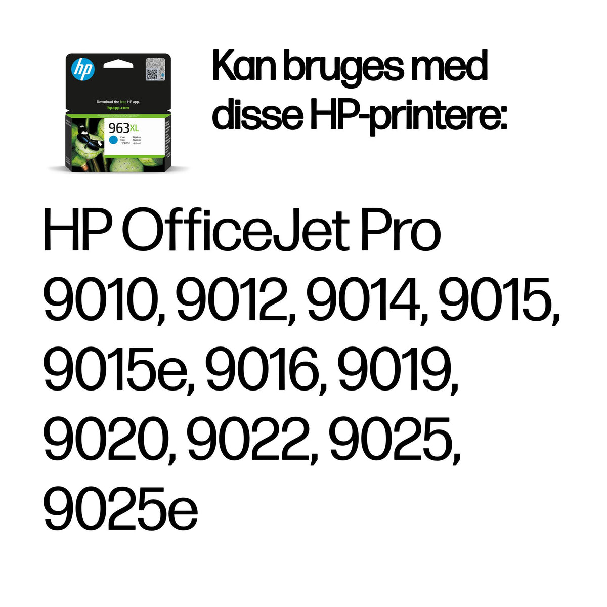 HP 963XL Cyan 1600 sider Blæk 3JA27AE