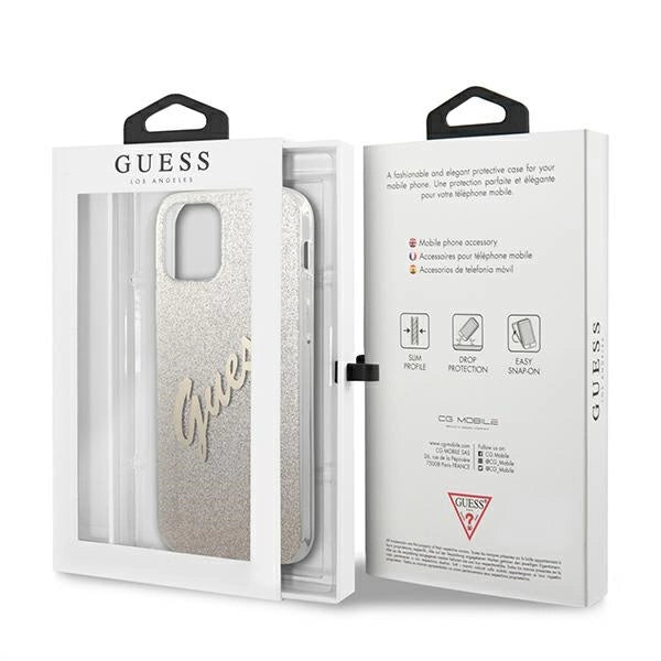 Guess GUHCP12LPCUGLSGO iPhone 12 Pro Max 6.7" guld/guld hardcase Glitter Gradient Script