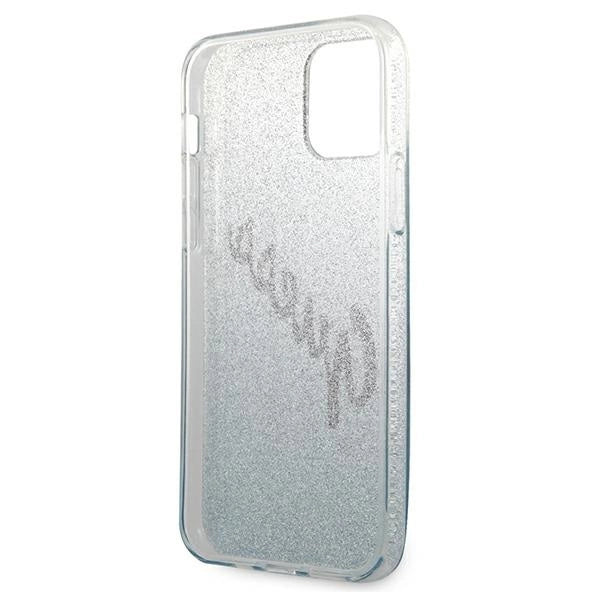 Guess GUHCP12MPCUGLSBL iPhone 12/12 Pro 6.1" blå/blå hardcase Glitter Gradient Script