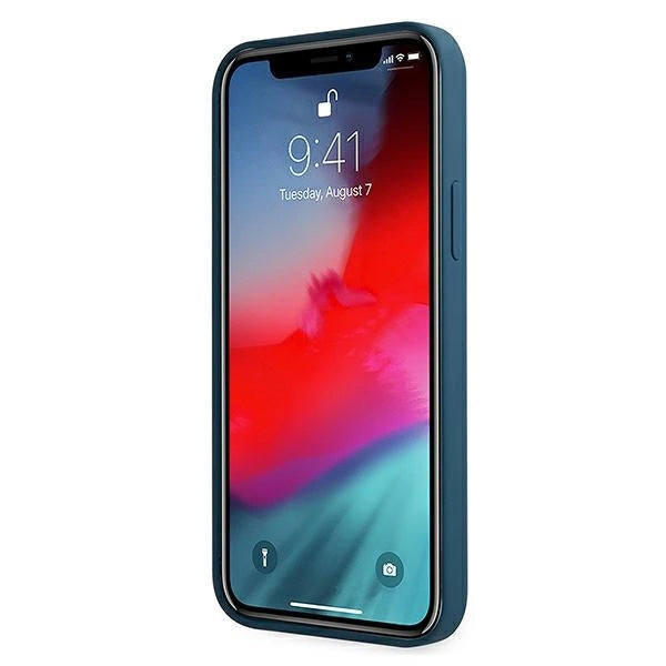 Guess GUHCP12SLSLMGBL iPhone 12 mini 5.4" blå/blå hardcase Metal Logo Script