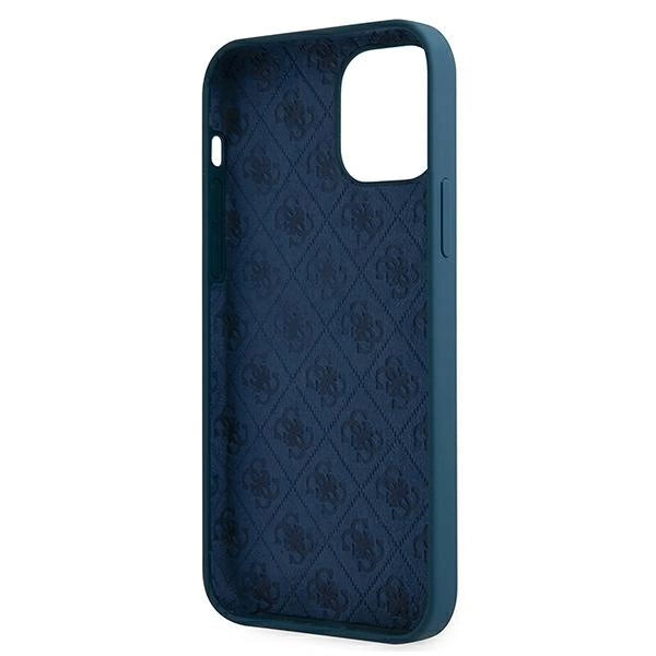 Guess GUHCP12SLSLMGBL iPhone 12 mini 5.4" blå/blå hardcase Metal Logo Script