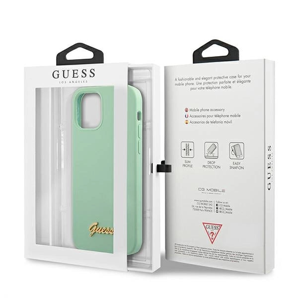 Guess GUHCP12SLSLMGGN iPhone 12 mini 5.4" grøn/grøn hardcase Metal Logo Script