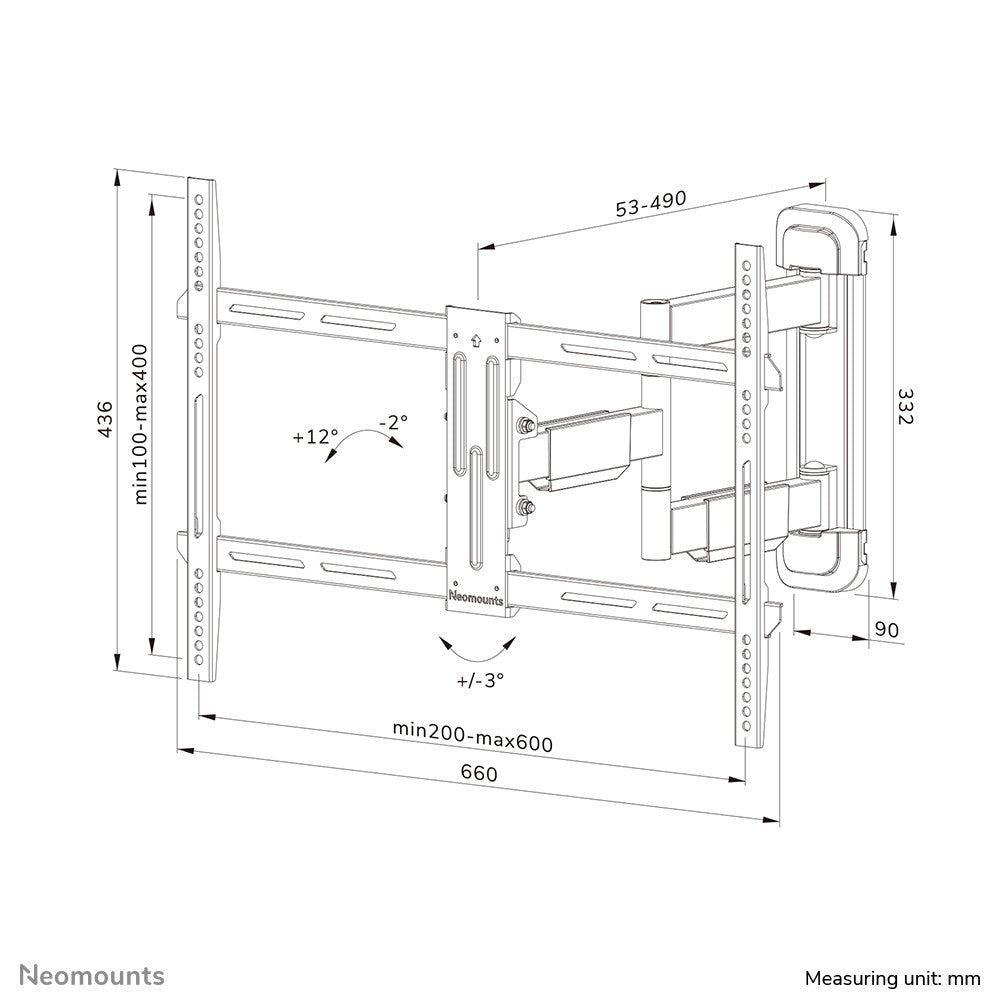 Neomounts WL40-550BL16 tv-beslag 165,1 cm (65") Sort