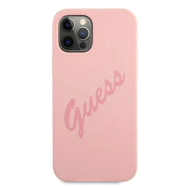 Guess GUHCP12LLSVSPI iPhone 12 Pro Max 6.7" pink/pink hardcase Script Vintage