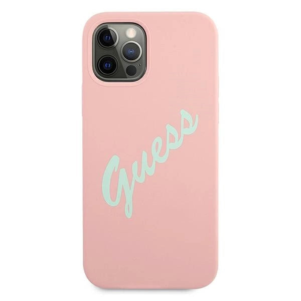 Guess GUHCP12MLSVSPG iPhone 12/12 Pro 6.1" rosegrøn/grøn-rosa hardcase Silicone Vintage