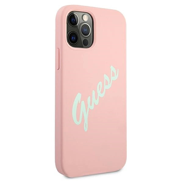 Guess GUHCP12MLSVSPG iPhone 12/12 Pro 6.1" rosegrøn/grøn-rosa hardcase Silicone Vintage