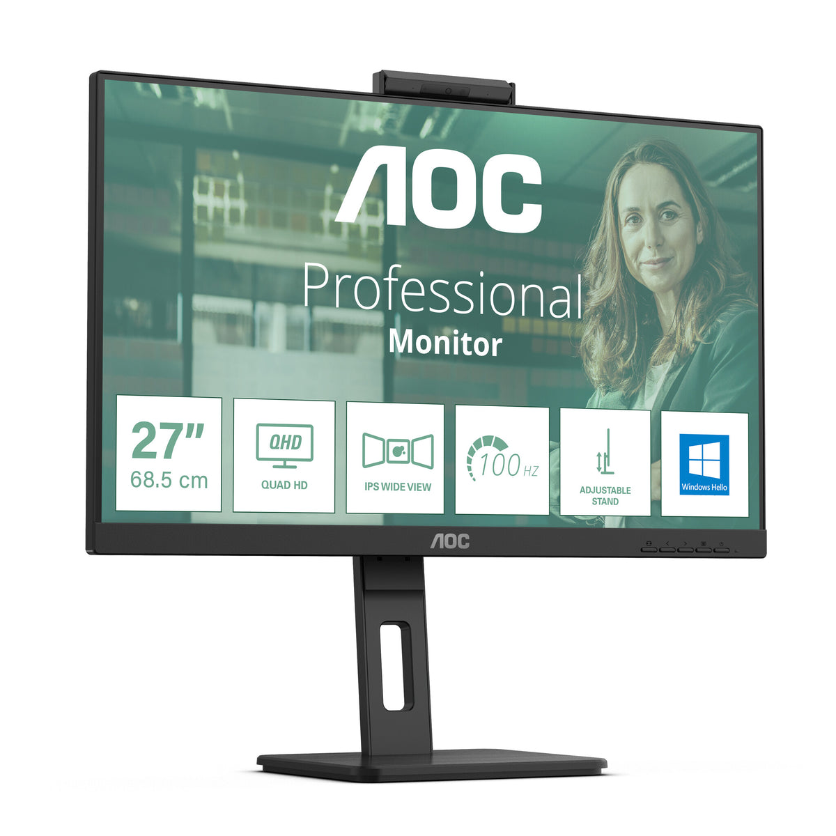AOC Pro-line Q27P3CW 27 IPS 2560 x 1440 (2K) HDMI DisplayPort USB-C 75Hz Dockingskærm