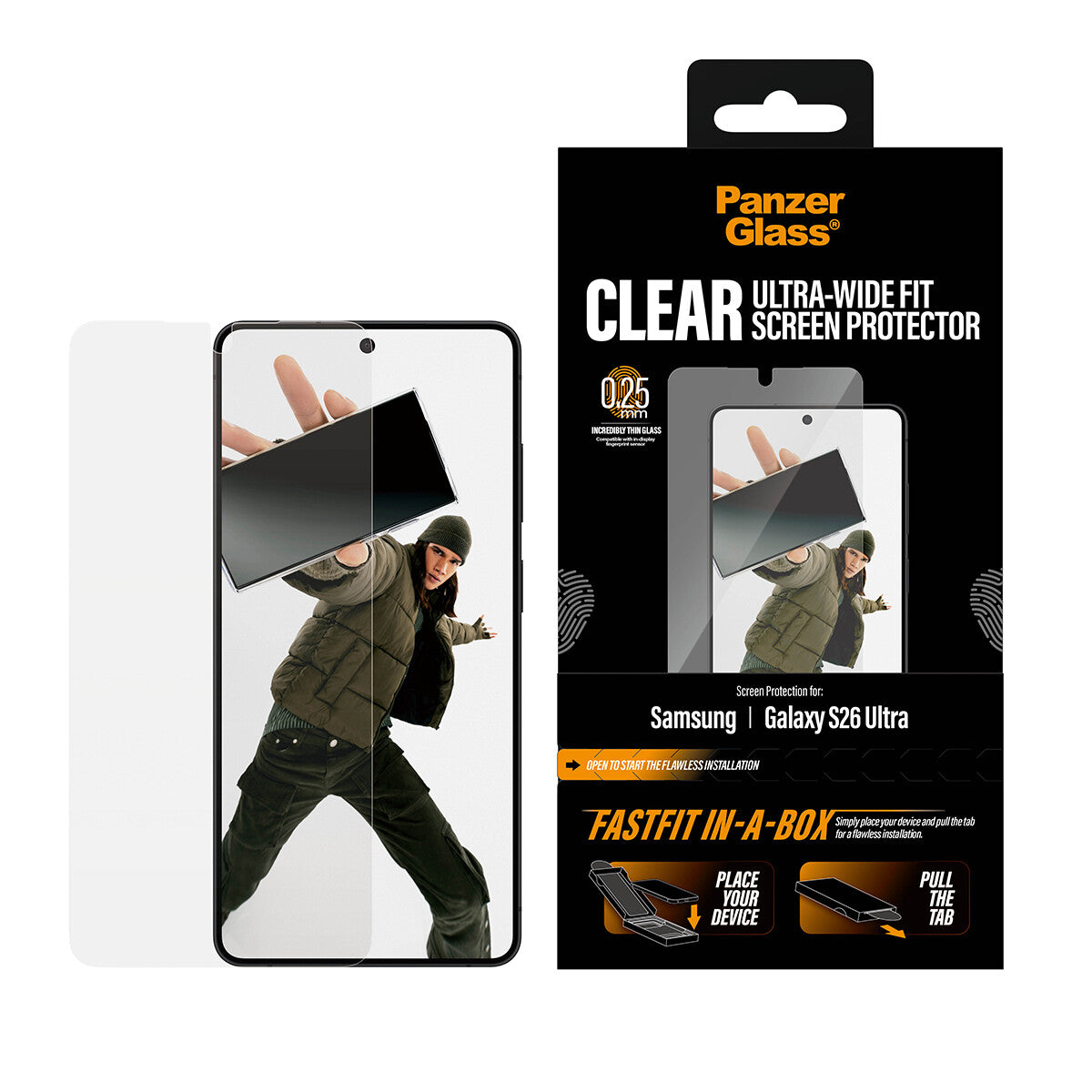 PanzerGlass ® Skærmbeskyttelse Samsung Galaxy S26 Ultra | Ultra-Wide Fit m. Fastfit in-a-box