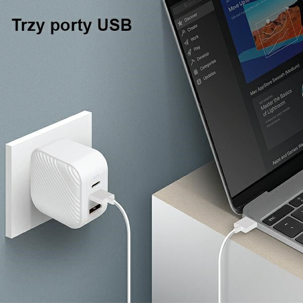 Uniq Verge Pro 66W GaN USB-C vægoplader - hvid