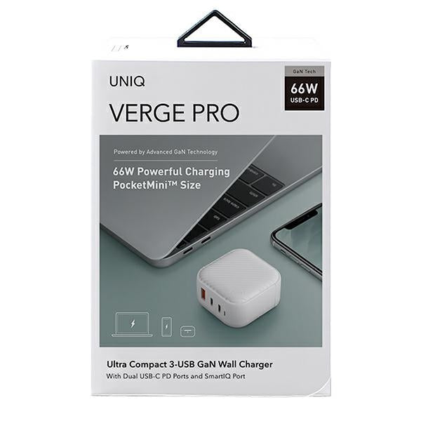 Uniq Verge Pro 66W GaN USB-C vægoplader - hvid