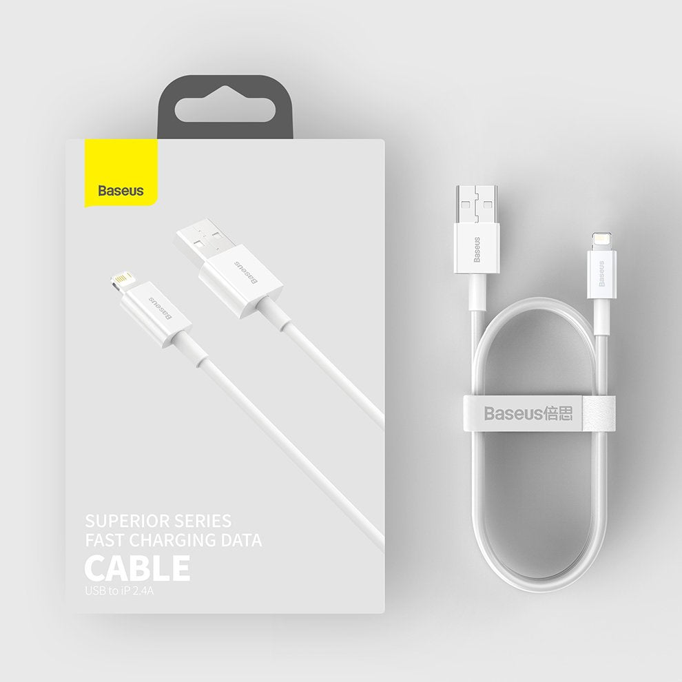 Baseus Superior USB - Lightning kabel 2,4A 1,5 m Hvid (CALYS-B02)