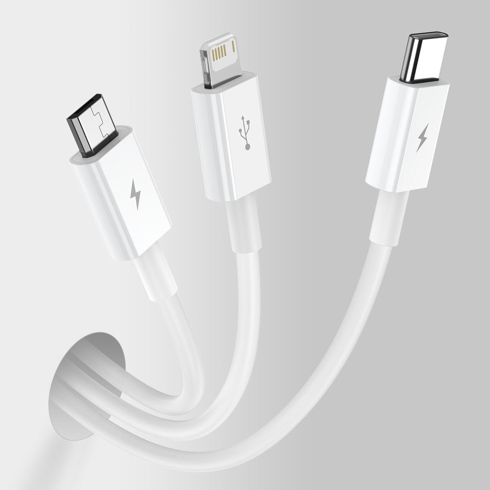Baseus Superior 3in1 USB Cable - Lightning / USB Type C / Micro USB 3.5 A 1.5 m White (CAMLTYS-02)