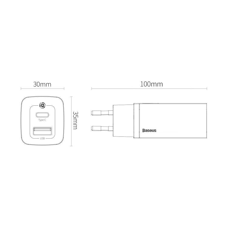 Baseus GaN2 Lite fast charger 65W USB / USB Type C Quick Charge 3.0 Power Delivery (gallium nitride) black (CCGAN2L-B01)