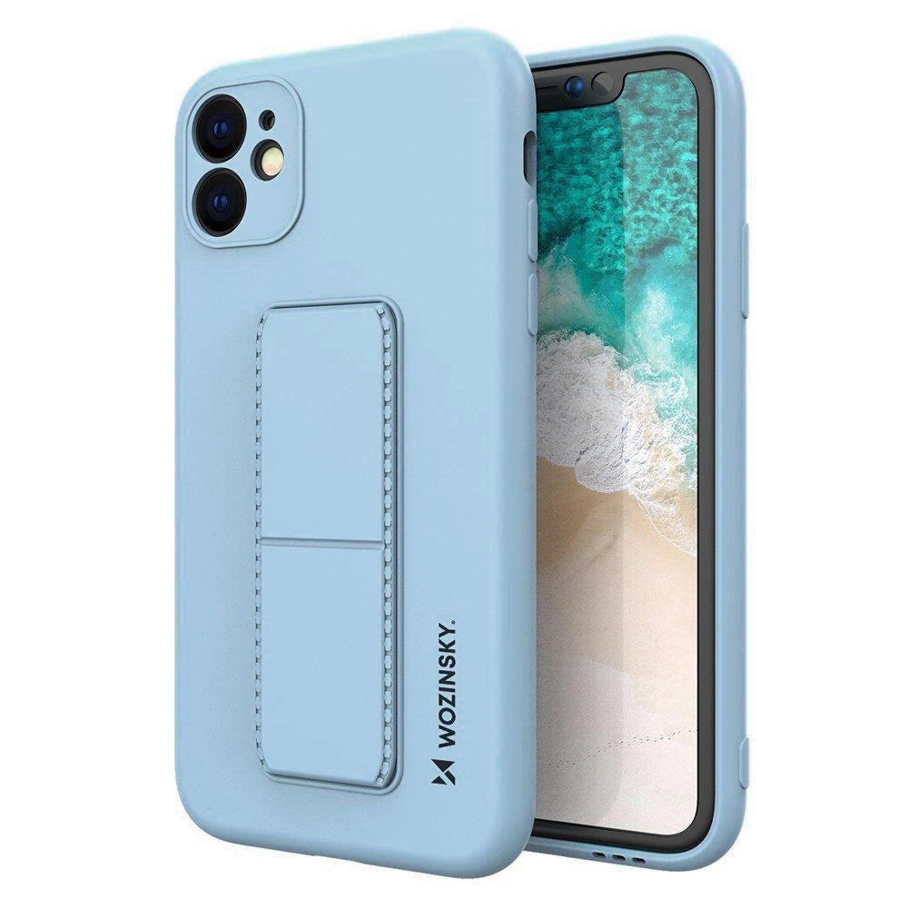Wozinsky Kickstand Case silikonhylster med stativ til iPhone 11 Pro Max lysblå