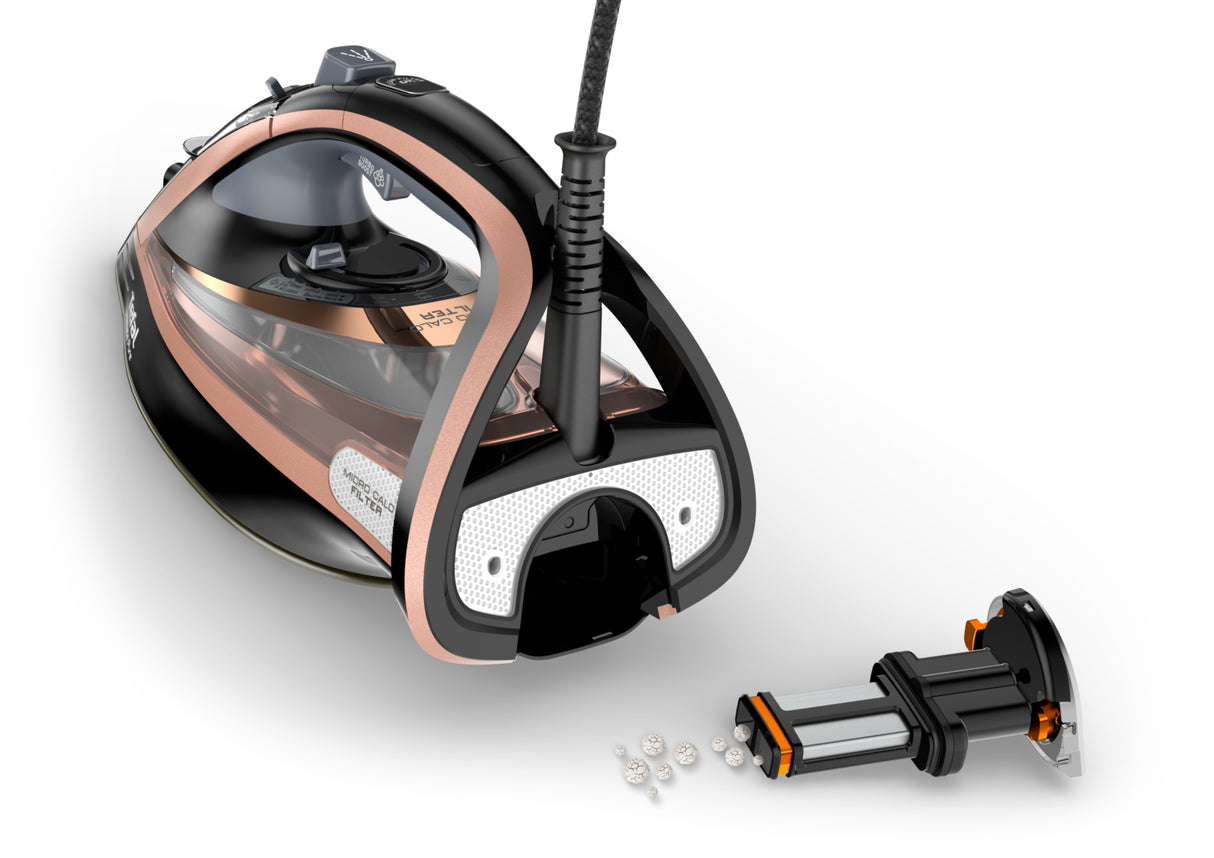 Tefal Ultimate Pure FV9845 Tør & dampstrygejern Durilium autoclean strygesål 3100 W Sort, Kobberfarve