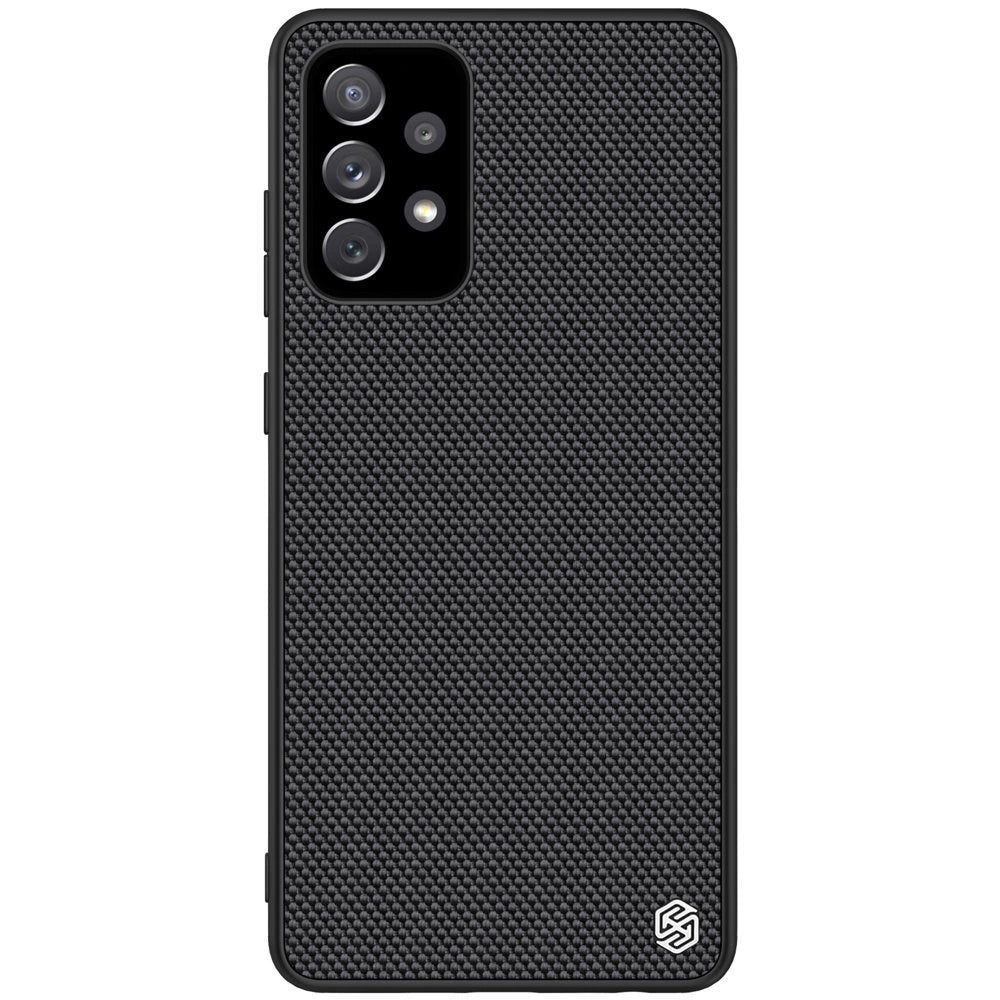 Nillkin Textured Case holdbar forstærket etui med gel ramme og nylon tilbage til Samsung Galaxy A72 4G sort