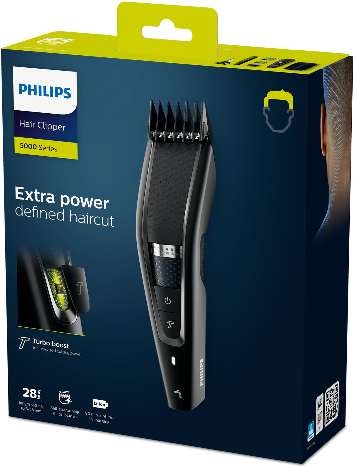 Philips 5000 series Vaskbar hårklipper ned Trim-n-Flow PRO-teknologi