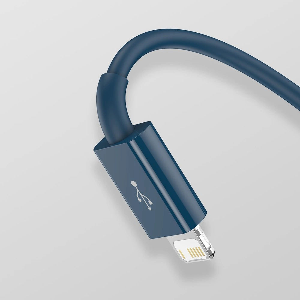 Baseus Superior 3in1 USB-kabel - Lightning / USB Type C / micro USB 3.5 A 1,5 m blå (CAMLTYS-03)