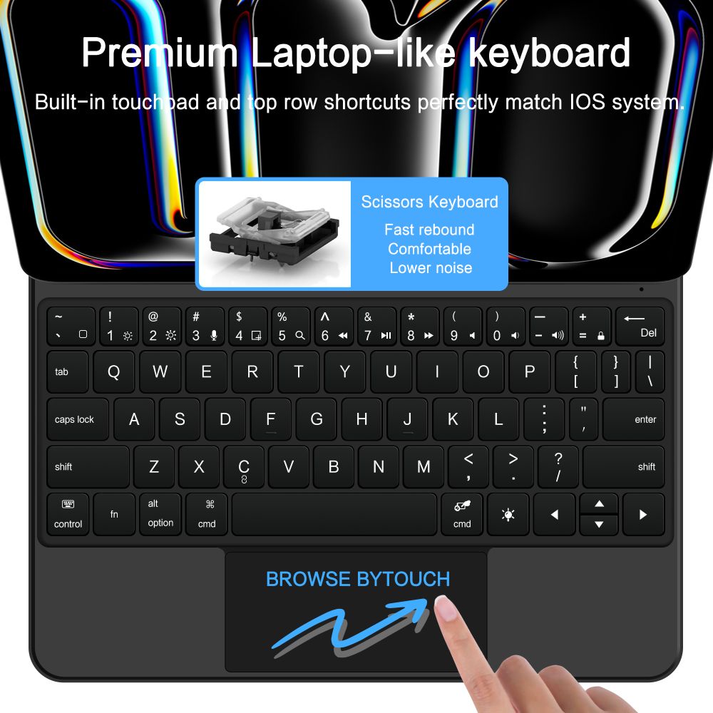 Tech Protect Smartcase Magnetisk + Tastatur Ipad Pro 11” 5/6 2024 2025 Sort