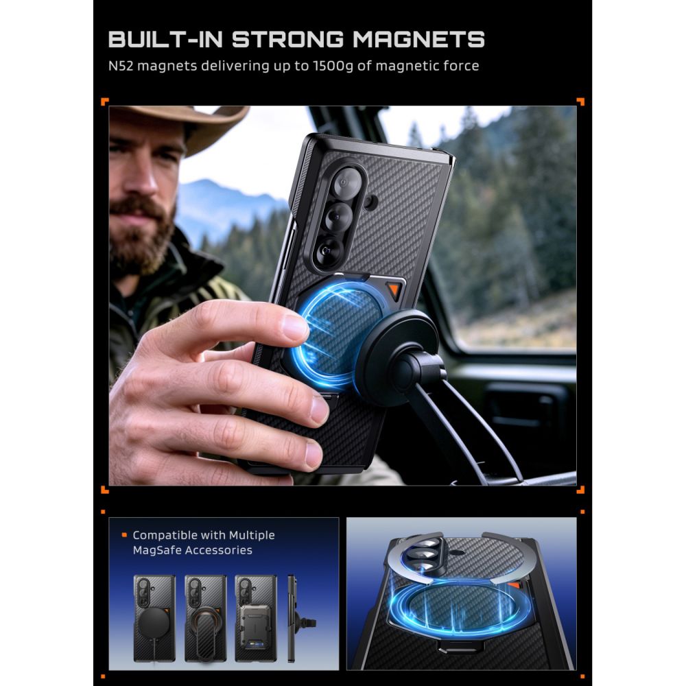 Supcase Ub Aero Magsafe 2 Sæt Galaxy Z Fold 8 Ultra Aramid Sort