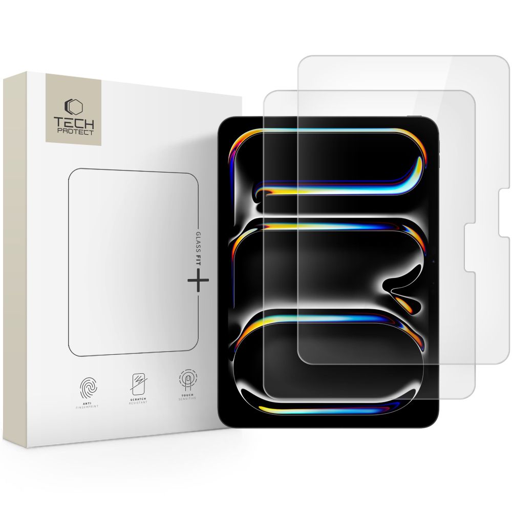 Hærdet Glas Tech Protect Glass Fit+ 2 Pack Ipad Air 13” 1 / 2 / 3 / 2024 2026 / Pro 13 7 / 8 / 2024 2025 Clear